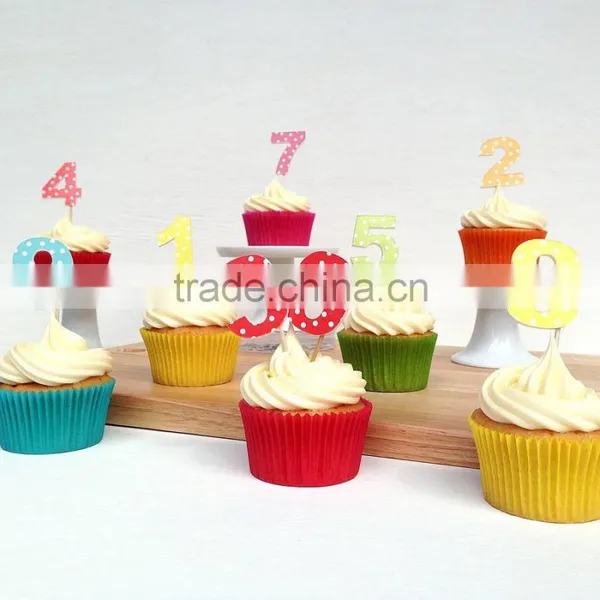 Cupcake Toppers Cake Picks Spotty Number Cupcake Toppers photo-2