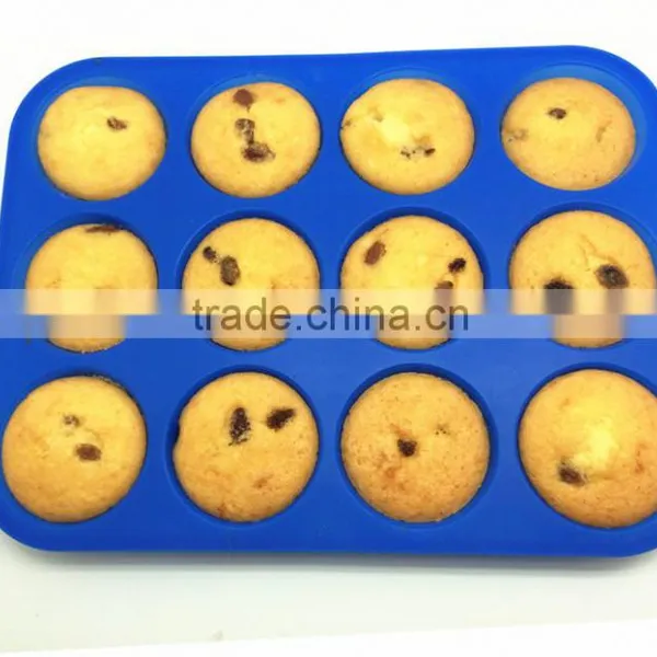 100% BPA Free 12 Cavities Silicone Muffin Pan Baking Cup photo-2
