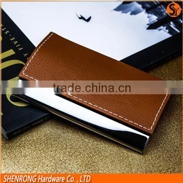 Black Blocking RFID PU Leather Credit Card Case and Business Name Card Holder With Customized Engraving LOGO photo-3
