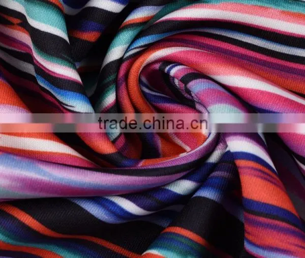 High Quality Fashion Women Fabric Digital Printing Polyester Spandex Scuba Fabric photo-3