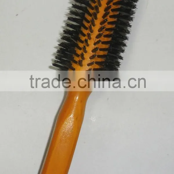 Square Handle Round Head Wooden Hair Brush