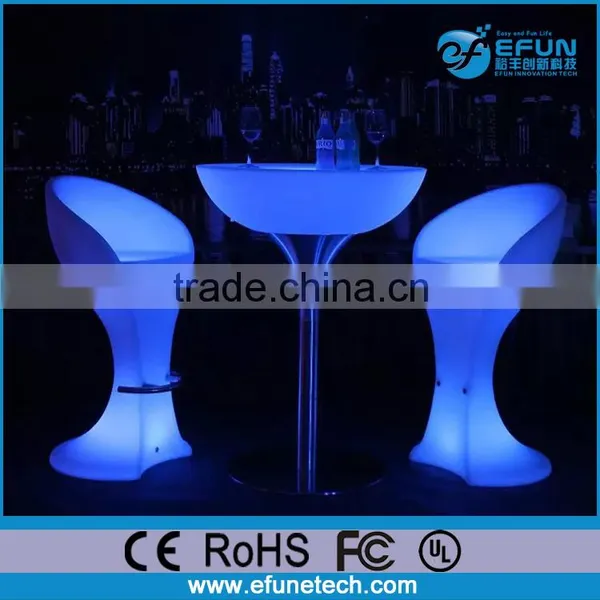 Modern Led Furniture Indoor Cafe Tables,RGB Color Tall Bar Table and Chairs photo-3