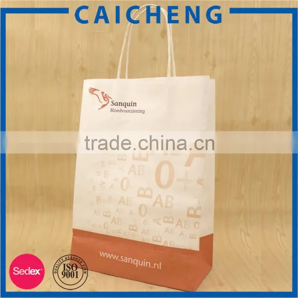 White Rope Handle Wine Paper Bag With Foil Logo photo-6