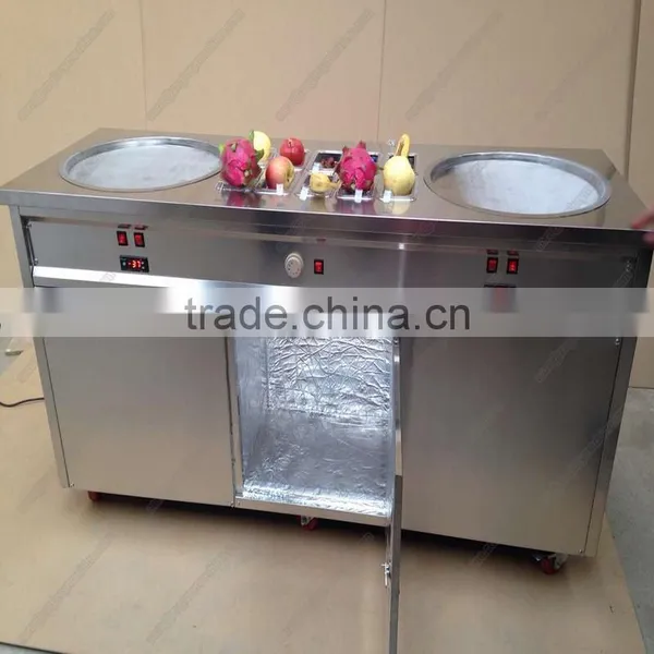Good Apperance New Style Fried Ice Cream Machine,2 Pan Durable Fry Ice Cream Machine photo-2