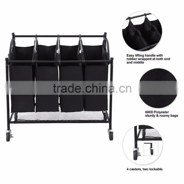 Vivinature Chrome Plating Frame Laundry Sorter With 4 Lift off Sorters photo-4