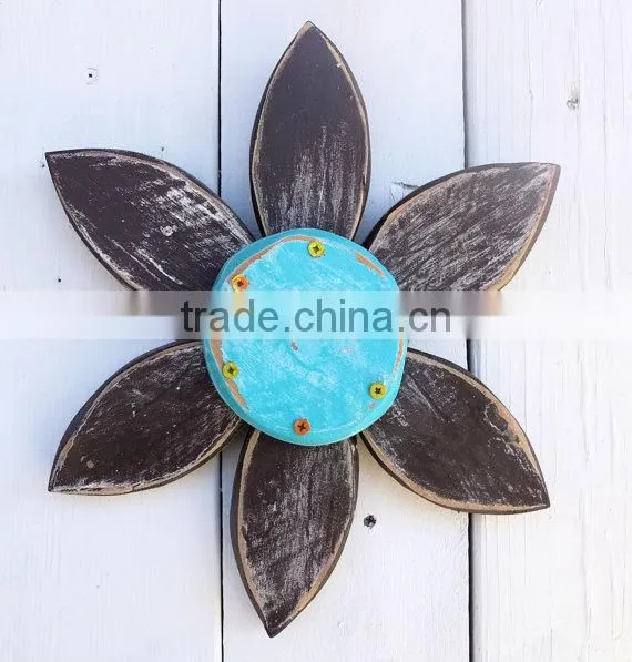Rustic Wooden Flower Wall Art Summer Decor photo-2