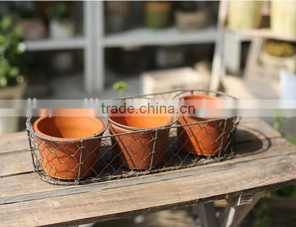Handmade Small Wire Mesh Baskets for Plant Decorative Wire Basket photo-4