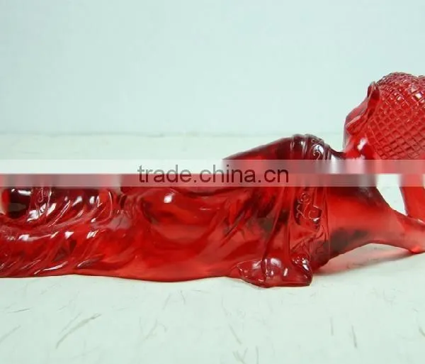 Southeast Asia Transparent Resin Sleeping Buddha Figurine photo-3