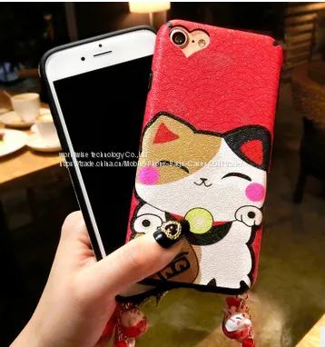 Fortune Cat Cartoon Cell Phone Case Silicone Mobile Phone Cases for IPhone7/7Plus/6/6s/6plus/6splus Phone Back Cover photo-5