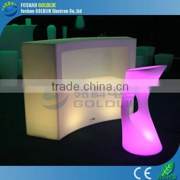 Computer Control Low Cocktail Bar Counter Glowing LED Bar Table With Stool photo-3