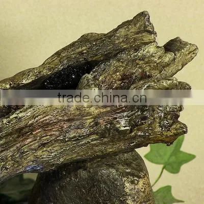 Fallen Log on River Rock Tabletop Fountain With LED Lights photo-4