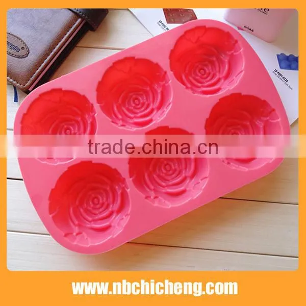 Flower Silicone Cake Mold, 6 Cavity Baking Soap Mold, Silicone Cake Bakeware photo-4