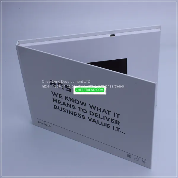 High Quality 5inch Lcd Screen A5 Hardcover Video Brochure HD Screen Video Cards photo-3