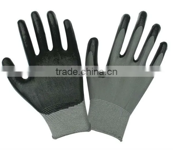 10 Guage Black Seamless Knitted Liner, Grey Latex Palm Coating, Crinkle Finish photo-5