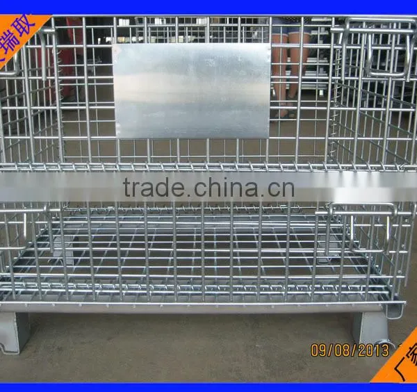 Folding Storage Cage, Warehouse Stackable Steel Cage photo-4