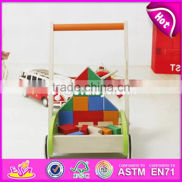 2017 New Design Building Blocks Wooden Baby Walkers for Boys W16E066 photo-4