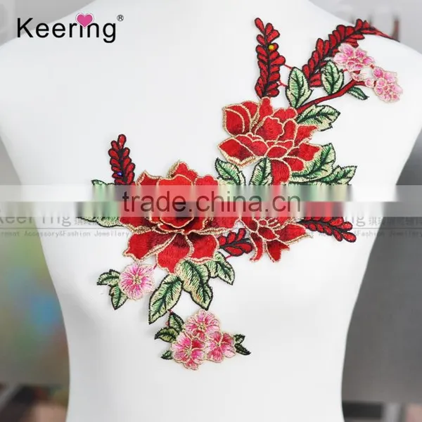Hot Sale New Design Pretty Flower Clothing Embroidery Patch WEF-770 photo-5
