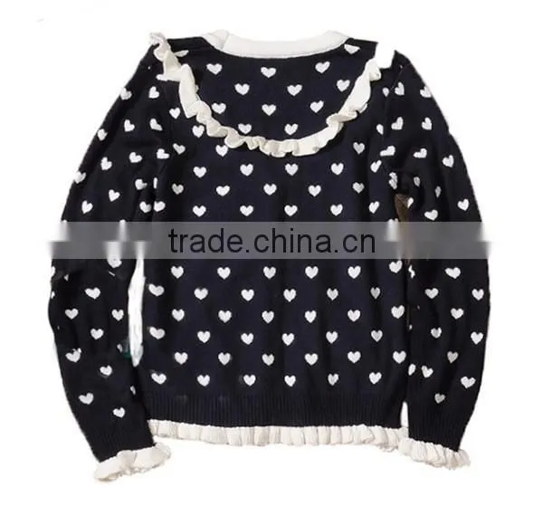 2015 New Design Girl Cardigan Sweater Scallop Trim Children Wear Cardigan photo-3