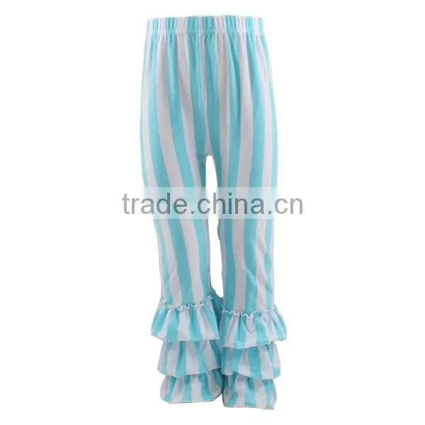 2017 Children Striped Boutique Kids Clothing Ruffle Pants Girls Leggings Wholesale photo-4