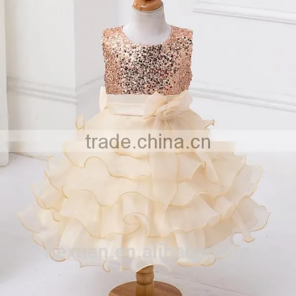 Nonsleeve One Piece Kids Long Lace Dress Children Girls Colorful Lace Dress photo-5