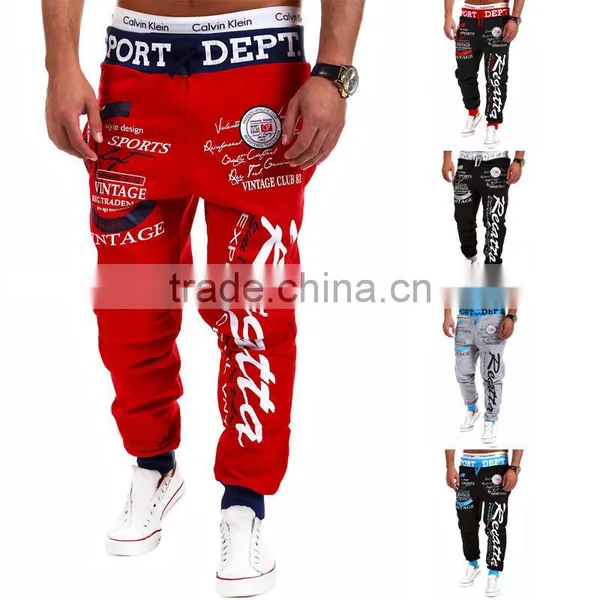 2016 Men Jogger Pants Customized Grey With Drawstring Latest Design photo-3
