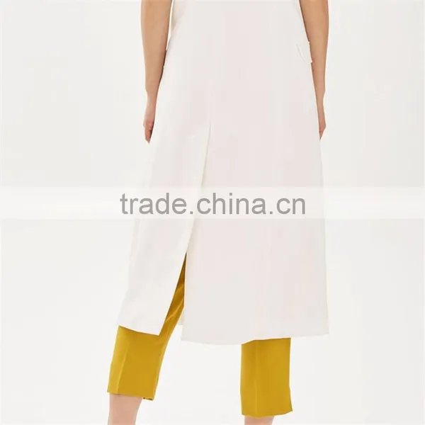 Chic-smart Ivory Sleeveless Western Longline Kurti With Jacket Designs photo-5
