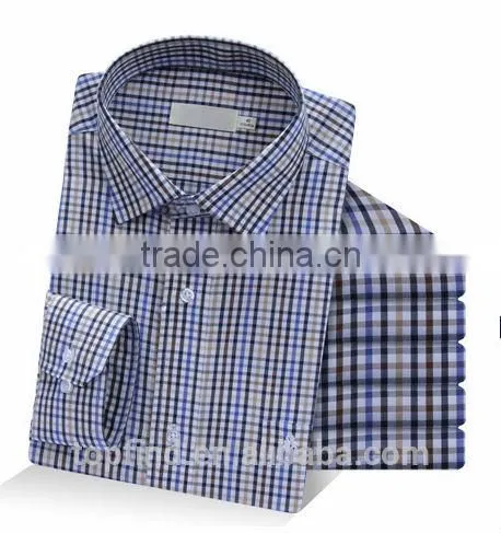 Wholesale Customs Cotton Plaids Long Sleeve Deep Color Men Shirts With Cheap Price