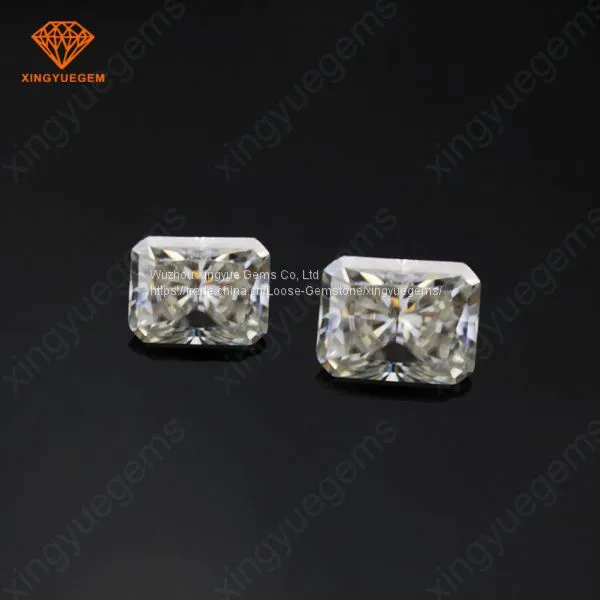 Super White 2 Carat Radiant Cut Loose Moissanite for Jewelry Diamond Making
