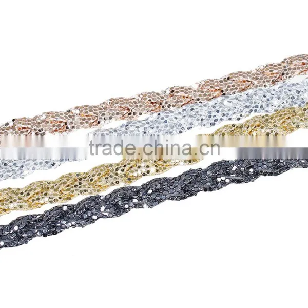 Rose Gold Flicker Braided PU Leather Cord photo-2