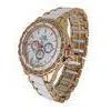 Ladies Quartz Watch Big Faced Wristwatch Fake Ceramic Strap