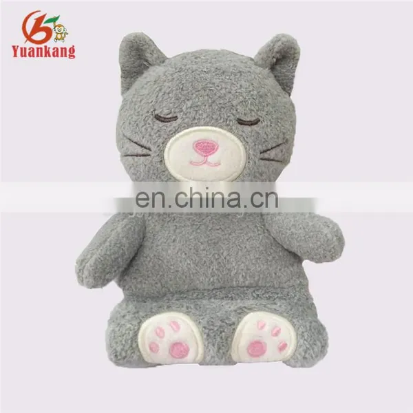Custom Own Design Small Size Plush Toy Stuffed Mobile Stand Animal Cat Phone Holder