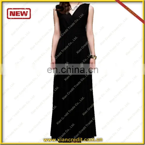 Black Summer Dress Raw Silk Evening Dress