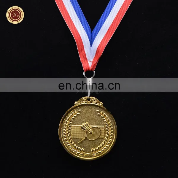 Wr Art Crafts Quality 24k Gold Foil Sport Medal Wholesale Metal Badminton Game Medal photo-2