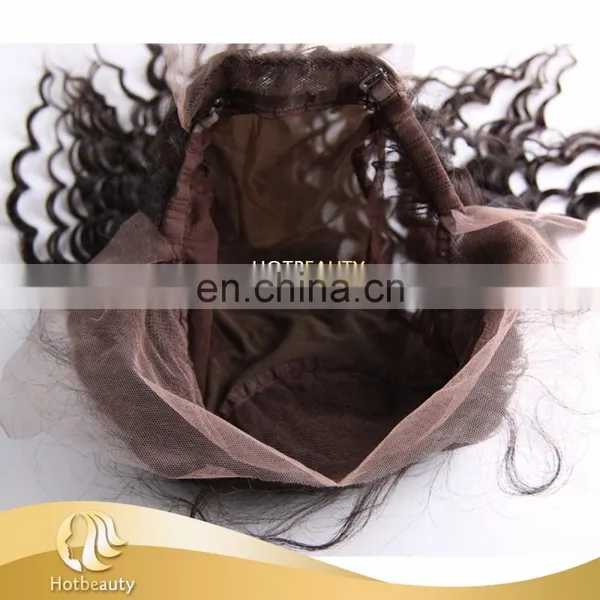 360 Frontal Lace Closure With Bundles Natural Remy Extensions Hair Deep Wave photo-5