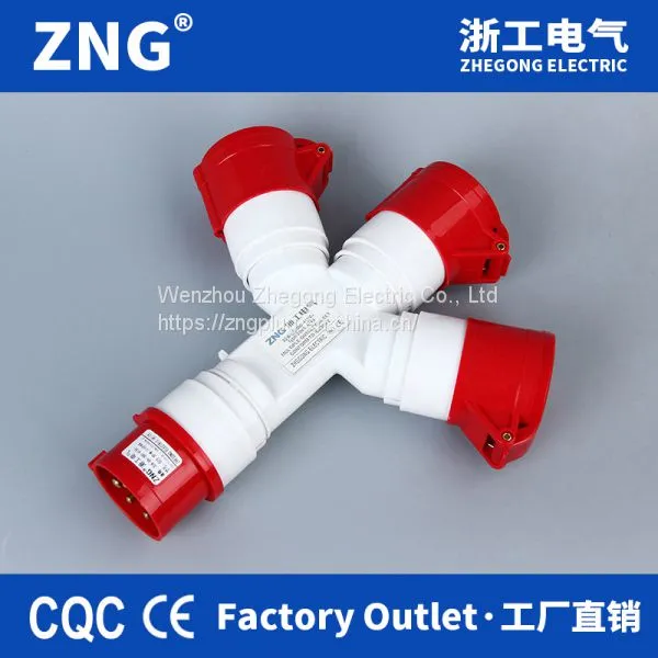 3-way Splitter Industrial Plugs and Sockets 32A5P IP44, Multifunctional Industrial Sockets 32A 3P+N+PE photo-2