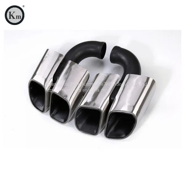 Km for Cayenne Turbo Style 958 2011-2014 Exhaust Tip Exhaust Pipes Muffler Tips Tail Pipe Wire Drawing photo-3