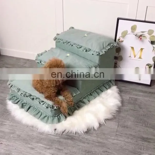 Pet Portable Pet Stairs Soft Feeling Steps for Dogs & Cats Perfect for Bed & Sofa photo-3