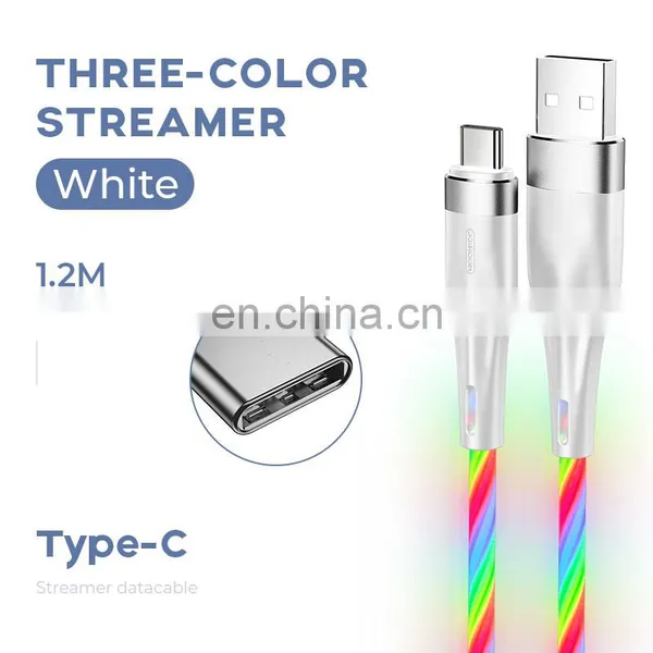 JOYROOM 2.4A Flowing Led Data Cable Charging Line for Iphone, Usb Cable Type-c Fast Charging Cable photo-2