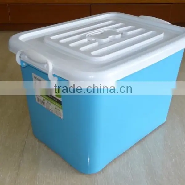 55L Plastic Storage Box With Wheels, Lid and Handle, Storage Bin photo-2