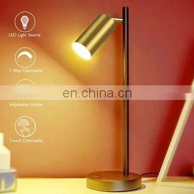 Touch Dimmable LED Desk Light Gold Bedroom Decoration Bedside Home Office LED Table Lighting photo-3