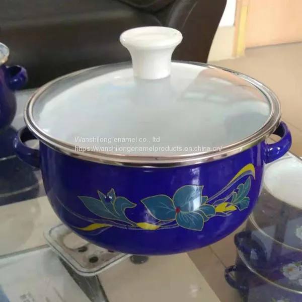 Bule Enamel Cookware/enamel Casserole Sets With Enamel Lid Wholesale photo-2