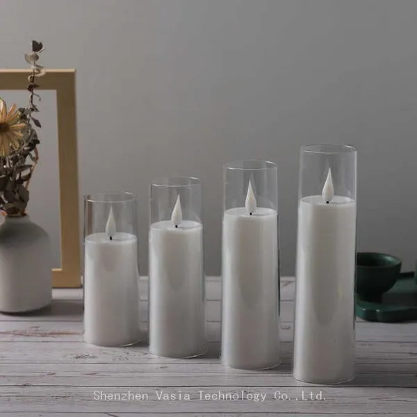Pillar Candles With Glass Holders - Stylish & Waterproof, for Indoor/Outdoor Decor - Factory Direct photo-3