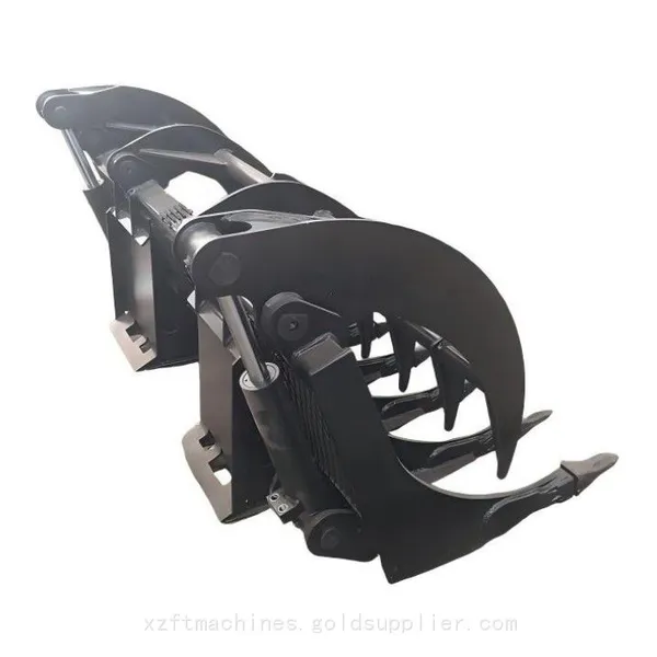 Skid Steer Loader Hydraulic Rake Grapple Brush Grapple Rake Log Grapple Debris Sorting Grapple Bucket Construction Farm Land Clearing Attachment photo-2