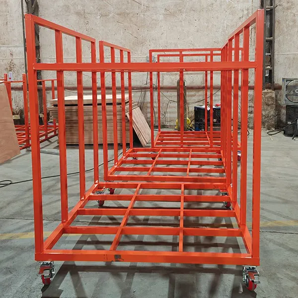 Heavy Duty Double Layer Textile Trolley, 2-Tier Fabric Transport Cart With Lockable Wheels