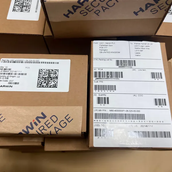 M80‑4000000F1‑06‑325‑00‑000 HARWIN Connector, Receptacle 6‑Position Power Female, 4mm Pitch, Jackscrew Lock, 12AWG, Datamate‑Power Series