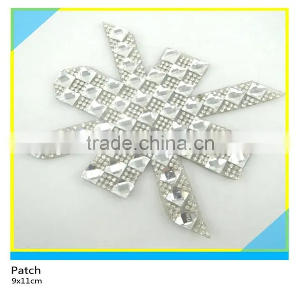Hot Fix Crystal Rhinestone Applique Heart Shape Shiny Rhinestone Patch 11x21.5cm photo-6