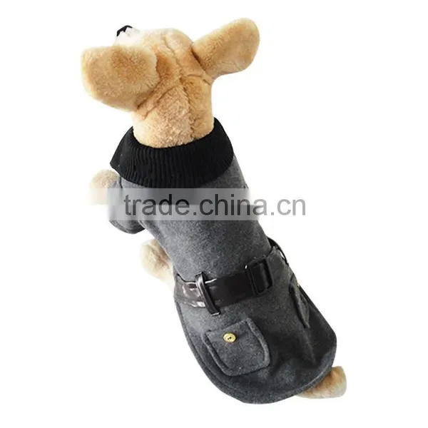British Style Wasp-waisted Woolen Cloth Dog Coat Fit for Spring Autumn and Winter photo-6