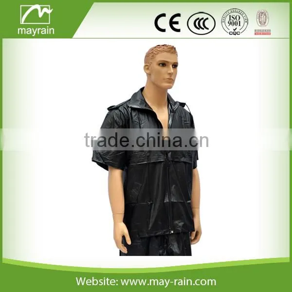 100% Waterproof Rainsuit PVC/polyester Overall Rain Cover photo-4