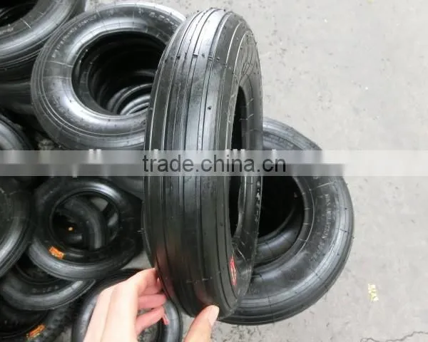 3.50-8 Wheelbarrow Tyre and Tube With Ribbed Pattern Wheelbarrow Tyre