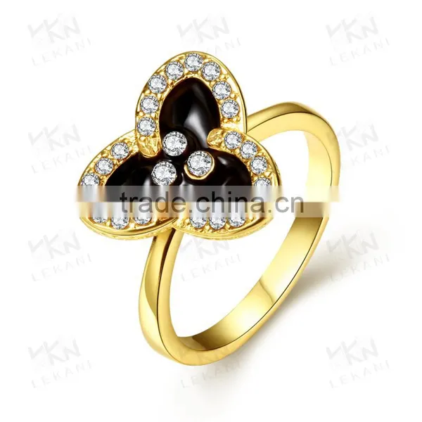 New Design Wholesale High Quality 18K Plated Flower Micro Pave Ring photo-2